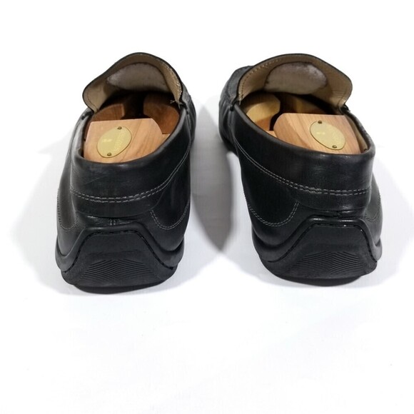 ecco Black Leather Moccasin Slip On Loafers Driving Shoes Old Money Quiet Luxury - Picture 6 of 10